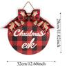 Bow Wooden Christmas Pendant Elk Christmas Door Decoration Shop Door Hanging Ornaments  Bar
