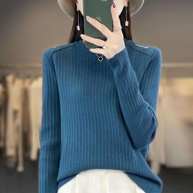 YYFS Women's Fashion Casual Solid Color Print Autumn Winter Long Sleeve O Neck Loose Sweaters