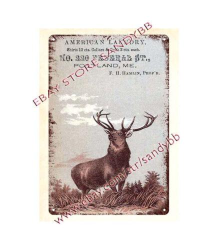 

wall decor home tavern Elk American Laundry Portland Maine metal tin signAluminum 30x40cm(11.8x15.7inch)