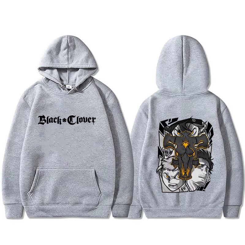 Manga Black Clover Graphic Printed Hoodies Vintage Oversized Hooded Sweatshirt Long Sleeves Soft Hoodie Men Women Clothes