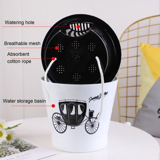 Flowerpot Water Storage Function Anti-slip PP Smooth Surface Plant Pot Patio Decor