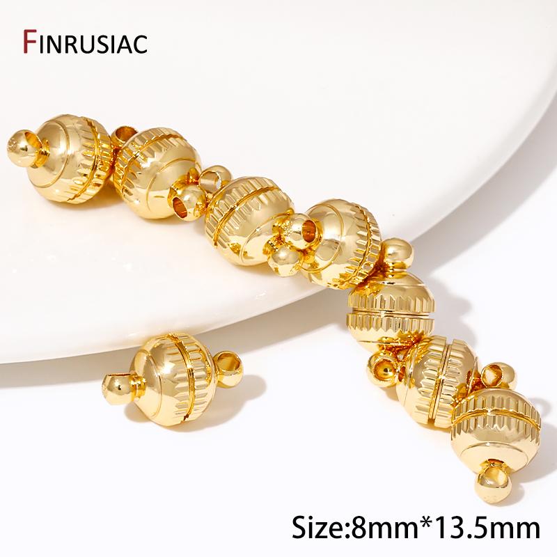 Wholesale 18k Gold Plated Brass Strong Magnetic Clasps For Bracelet Making Magnet End Clasp Connectors DIY Jewelry Making