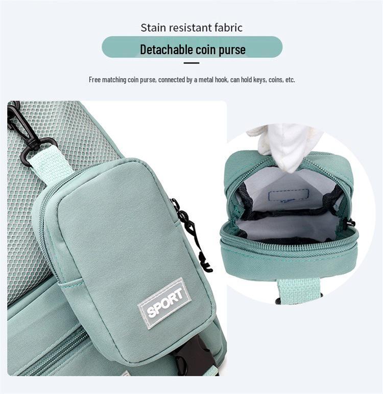 Spacious Korean-Style Unisex Backpack with Pencil Case for Elementary & Middle School Students