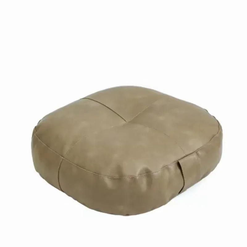 

Подушка-футон из марокканской искусственной кожи 40x6 см/40x10 см, прочная, водонепроницаемая, чехол для пуфа, японское напольное татами, сиденье хаки