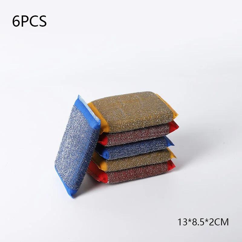 

Губка для чистки кухни, прочная проволока из нержавеющей стали, полезные вещи для чистки и обеззараживания кухни B-6PCS