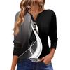 Camiseta de mujer con botones, manga larga, para uso diario, fin de semana, básica, cuello en V, regular, con bolsillo