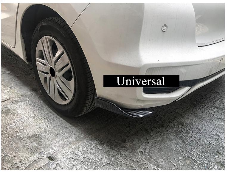 2ks Univerzální Vzhled Karbonových Vláken Auto Zadní Nárazník Spoiler Canards Ploutve Proti Nárazu Difuzor Lip Wrap Úhel Splitter Chránič Ochranné Sady