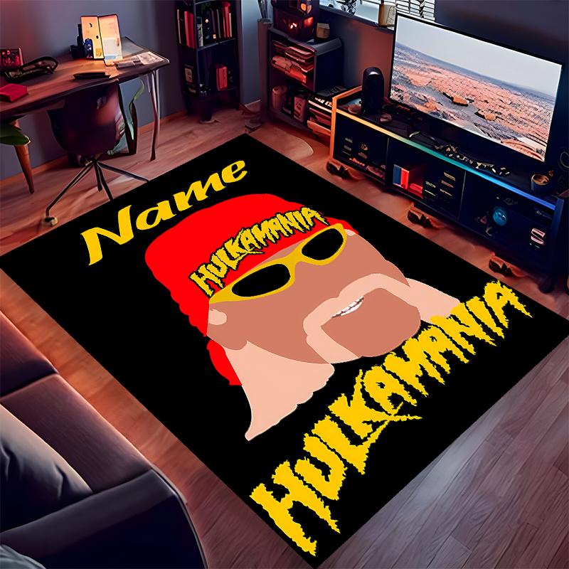 Custom personalization Hulk Hogan Print Area Rug - Soft, Washable Non-Slip Indoor Mat,Living Room,Home&Office Decorative Rug