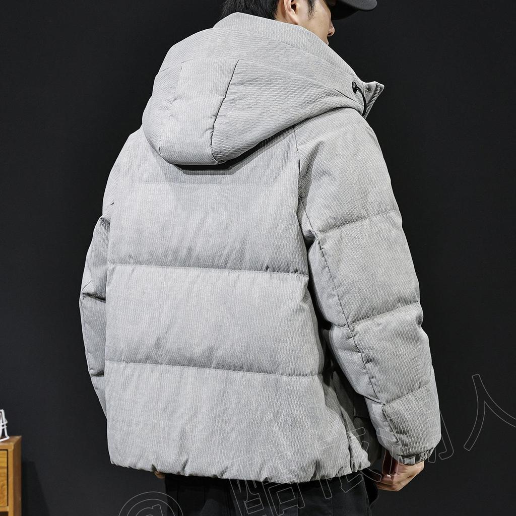 Men's Hooded Winter Jacket: 90% White Duck Down, 2025 High-End American Style, Warm & Trendy Outerwear, Plus Size Available.