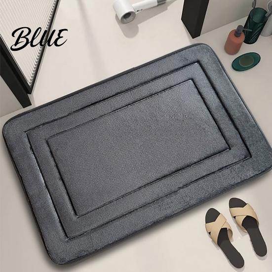 Durable PVC Liner Water Shower Coral Velvet Carpet Quick-drying Bathroom Mat Door Slip-free With Non-slip