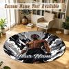 Round Rug Custom NameTravis Scott Pattern Non Slip Carpet Home Floor Decor