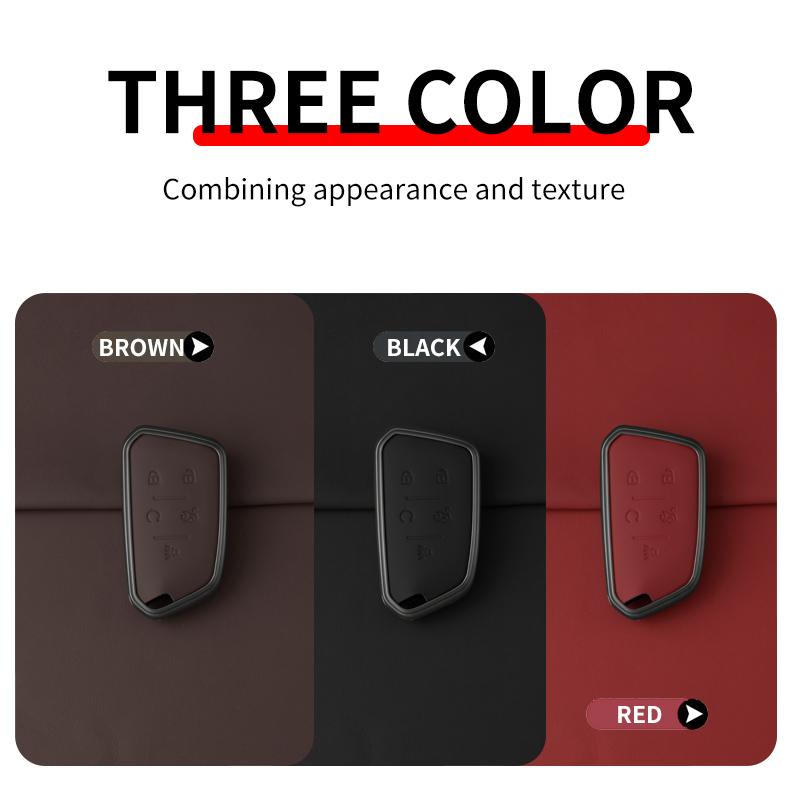 Car Key Case Cover Protect For Cadillac Ct4 Ct5 Ct4-V C8 Corvette Escalade Metal Holder Shell Keychain Accessories