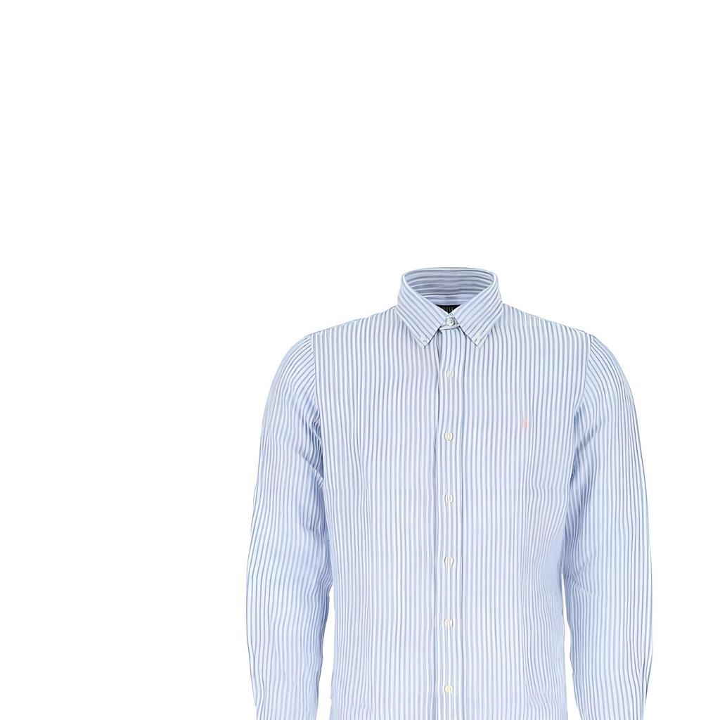 Polo Ralph Lauren Ss23 Logo Embroidered Striped Button-Down Long Sleeve Shirt Men shirts Blue 710740807001