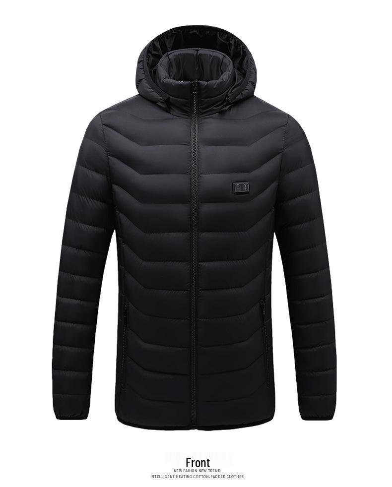 Men's Dual-Control USB Heated Cotton Coat with Nine-Zone Electric Heating
