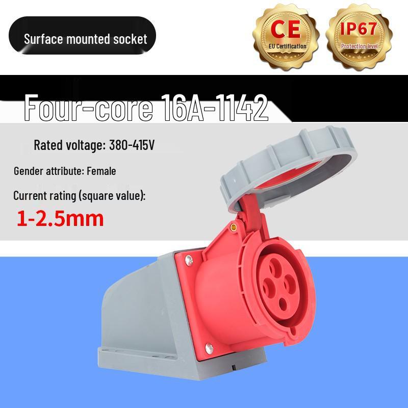 IP67 Waterproof Industrial Aviation Plug Socket, 16A/32A, 3-core, 4-wire, 5-pin Male Female Connector, Non-Explosion Proof