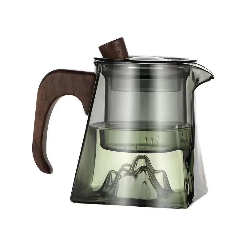 500 ml glass tekanne Varmebestandig firkantet glass tesett Kinesisk Kung Fu kopp med håndtak og lokk Tekannefilter Tesett tilbehør