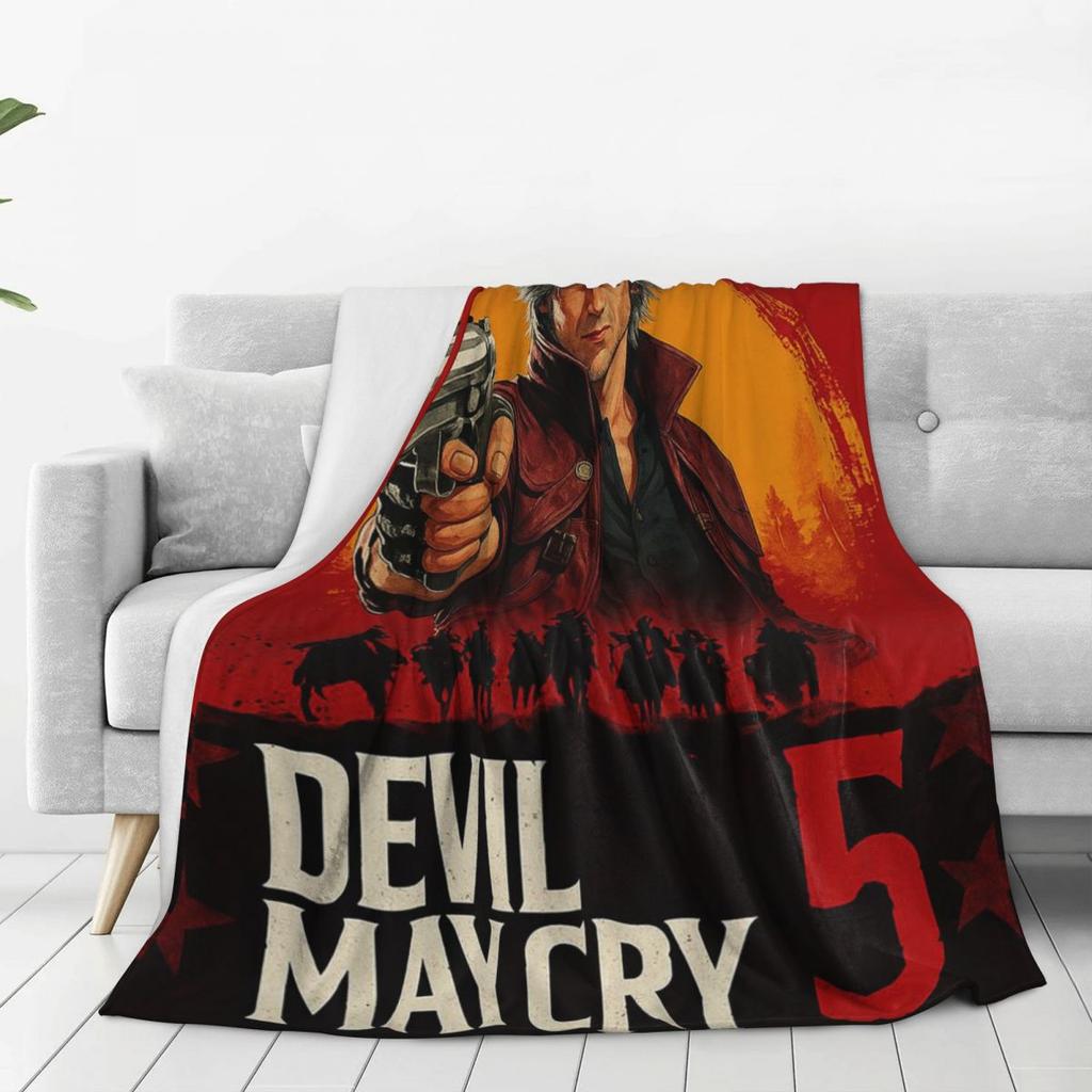 D-Devil May Cry DMC Game Gamer Blanket Soft Warm Flannel Throw Blanket Plush for Bed Living Room Picnic Travel Home Sofa