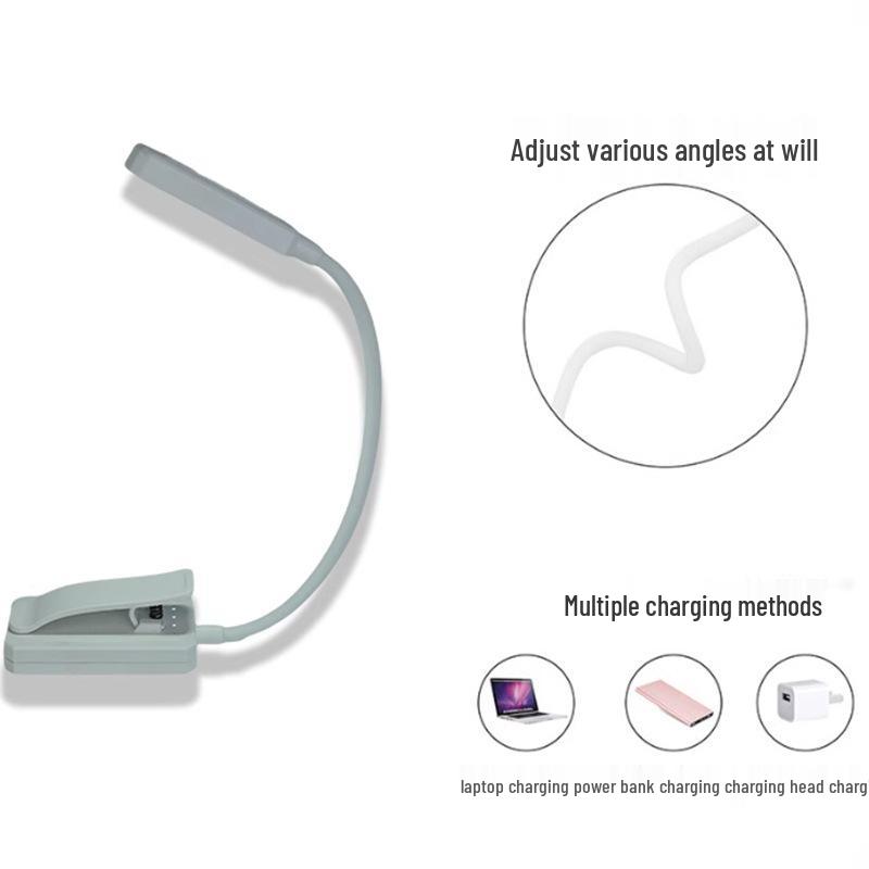 USB Rechargeable LED Clip-On Reading Light for Desk & Dorm