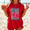 Summer New Fashion T-Shirts Coffee Graphic Women's T-Shirt Sunshine Beach Graphic Clothing Cute Drink Aesthetic Women Tee Tops