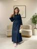 New Autumn/Fall Ins Style Loose Women's Pocket Casual Stand Collar One-Button Cotton Linen Dress