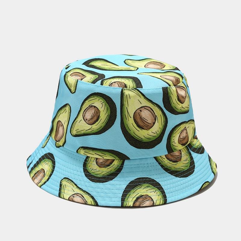 Creative Printed Fruit Pattern Bucket Cap Unisex Outdoor Leisure Fisherman Hat Summer Beach Uv Protection Sun hats Panama Bob