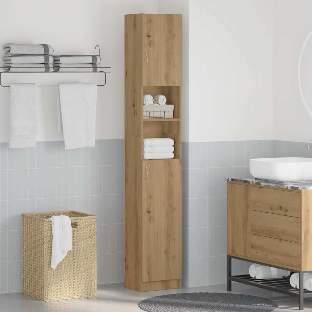 Bathroom Cabinet Artisan Oak 32 X 25.5 X 190 Cm Particleboard