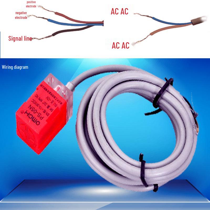 Square Red Three-Wire DC PNP NO Photoelectric Proximity Sensor PS-05N