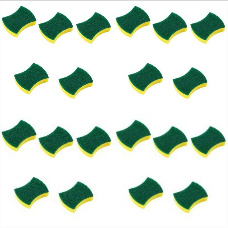 

Двусторонняя чистящая губка, многоцветная, на присоске, не царапающая, кухонная губка, экологически чистая, салфетка для мытья посуды 20PCS