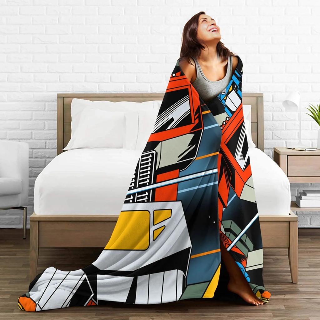 Warm Soft Blanket Travel Office Cartoon T-Transformers Autobots Bedding Throws Anime Flannel Bedspread For Couch Sofa Bed Cover