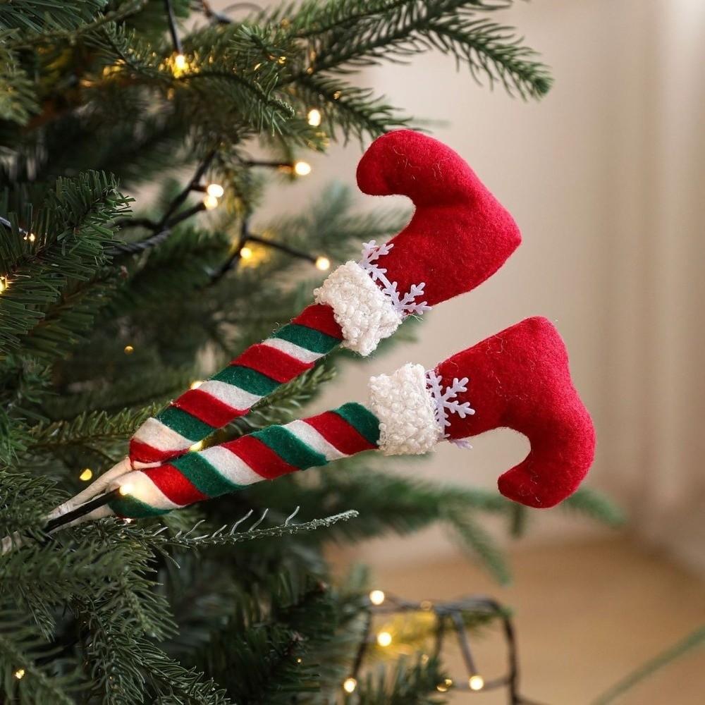 Artificial Leg Christmas Elf Legs Pendants Funny Plush Elf Legs Decorations Christmas Holiday