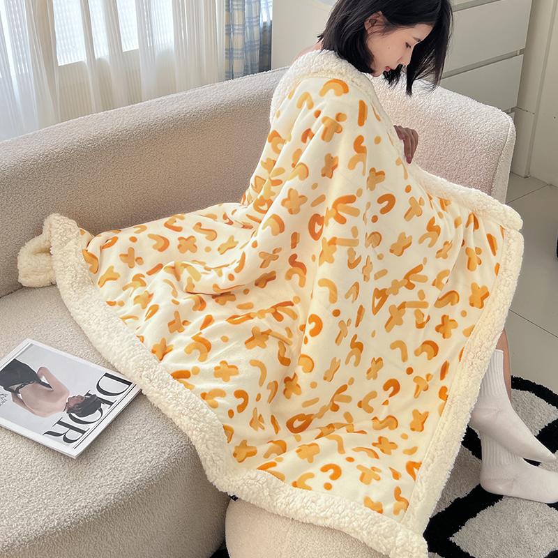 Pink Plaid Thick Blanket Girls Childrens Room Cute Cartoon Animal Bed Blanket Adults Home Travel Autumn and Winter Warm Blankets