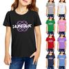 Fashionable Round Neck Short Sleeve Work Clothes Printed Tops For KID Summer Tops