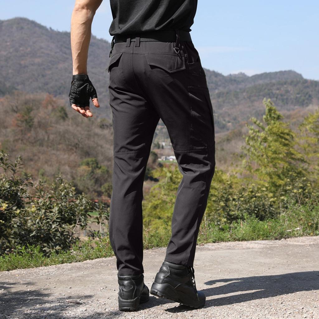 Herren-Fleecehose | Ripstop, Mehrere Taschen, Arbeitshose, Cargohose mit Reißverschluss zum Wandern, Camping, Angeln & Bauen
