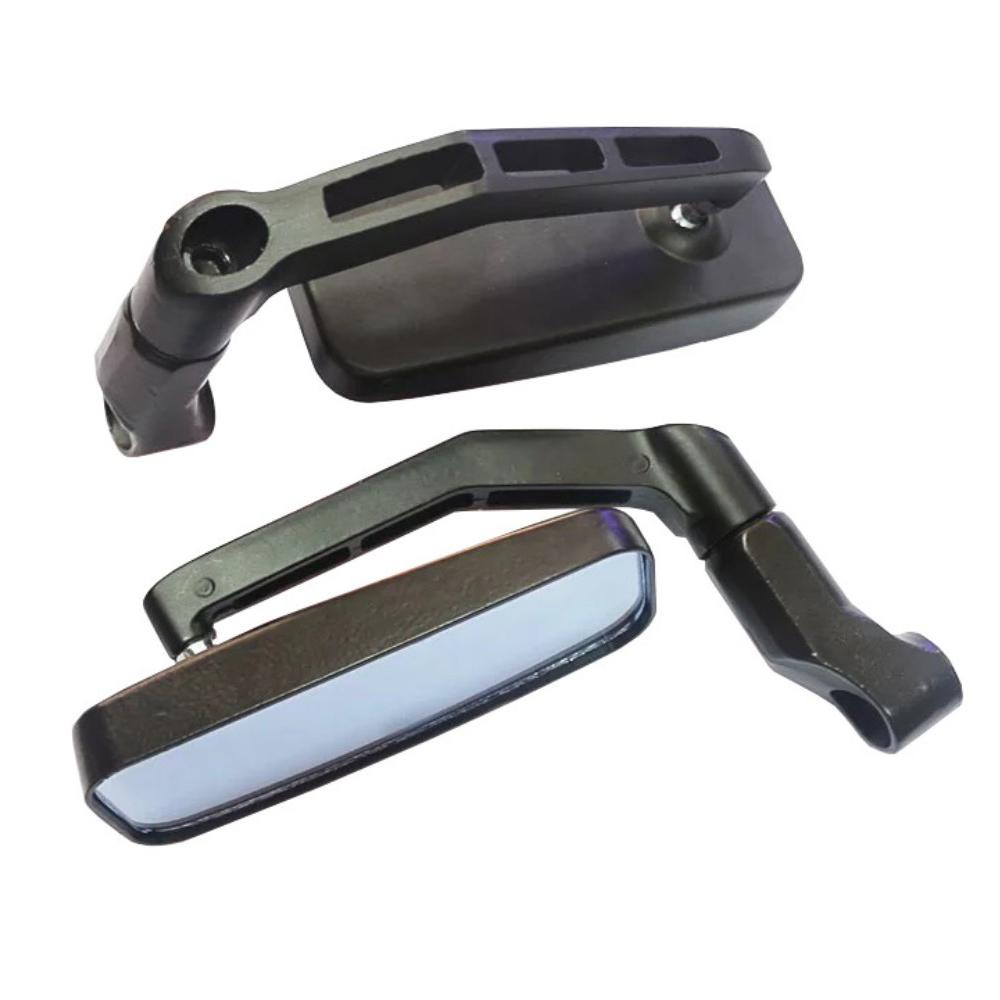 Universal 8mm 10mm Motorcycle Handle Bar End Rear Side View Mirrors Aluminum Rectangle Blind Spot Blue Rearview Side Mirror