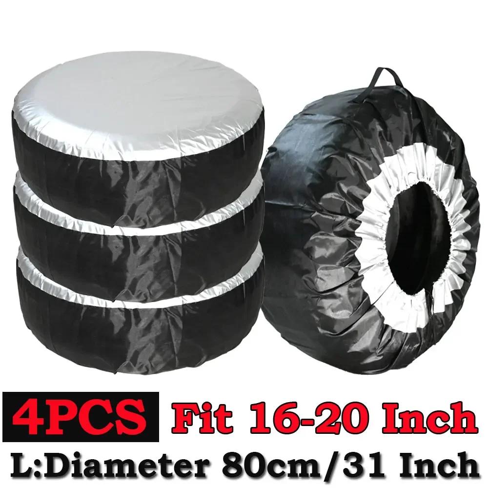 Universal 4PCS Car Tire Cover Case Car Spare Tire Cover Storage Bag Wheel Tire Cover Portable Tyre Accessories Wheel Protector