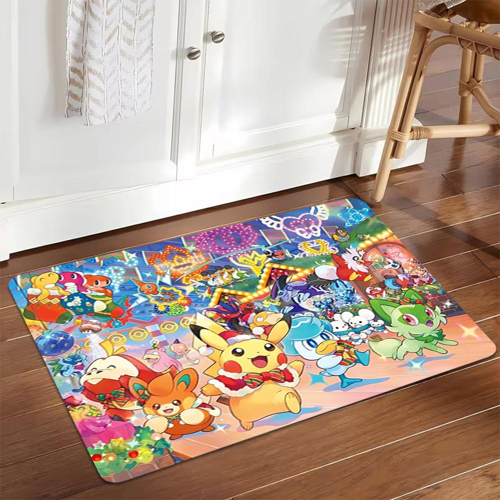 Pokemon Go Pikachu Poster Decoration,Carpet,Living Room,Bedroom, Non-slip,Square rug