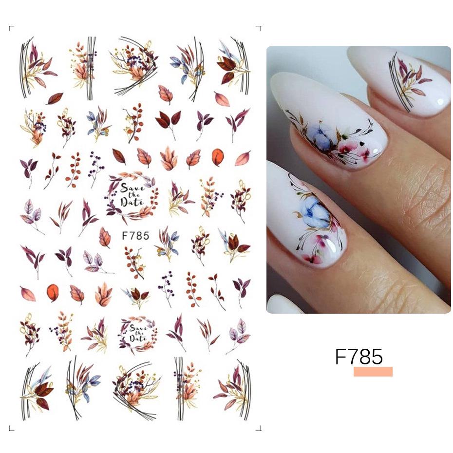 Autumn Maple Leaf Nail Stickers - Floral and Leaves Self-Adhesive Design