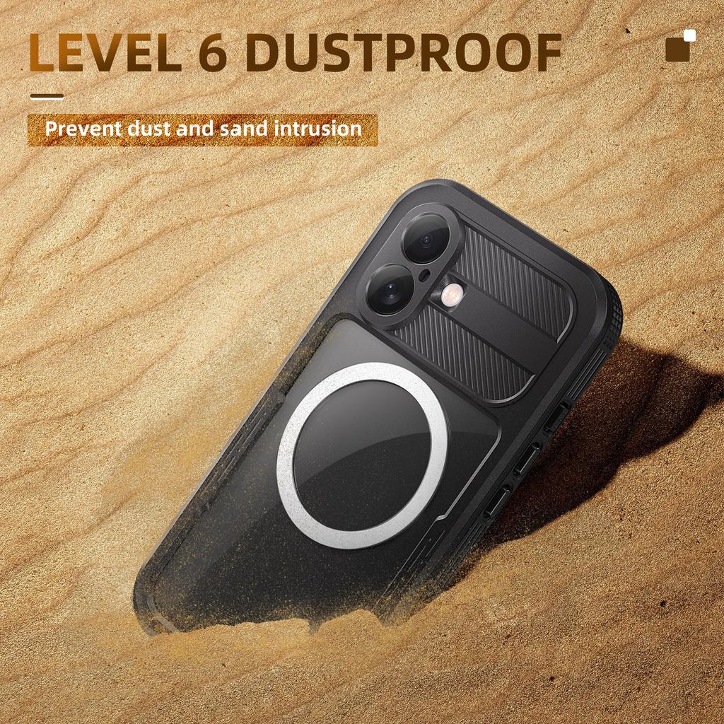 REDPEPPER For iPhone 16 Phone Case Compatible with MagSafe IP68 Waterproof Clear Phone Cover