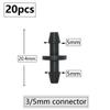 20pcs 3mm 4mm Garden Hose Barb Connector Drip Irrigation 1/4'' & 1/8'' Tube Hose Fitting Tees Cross Eng Plug Barb Accessories