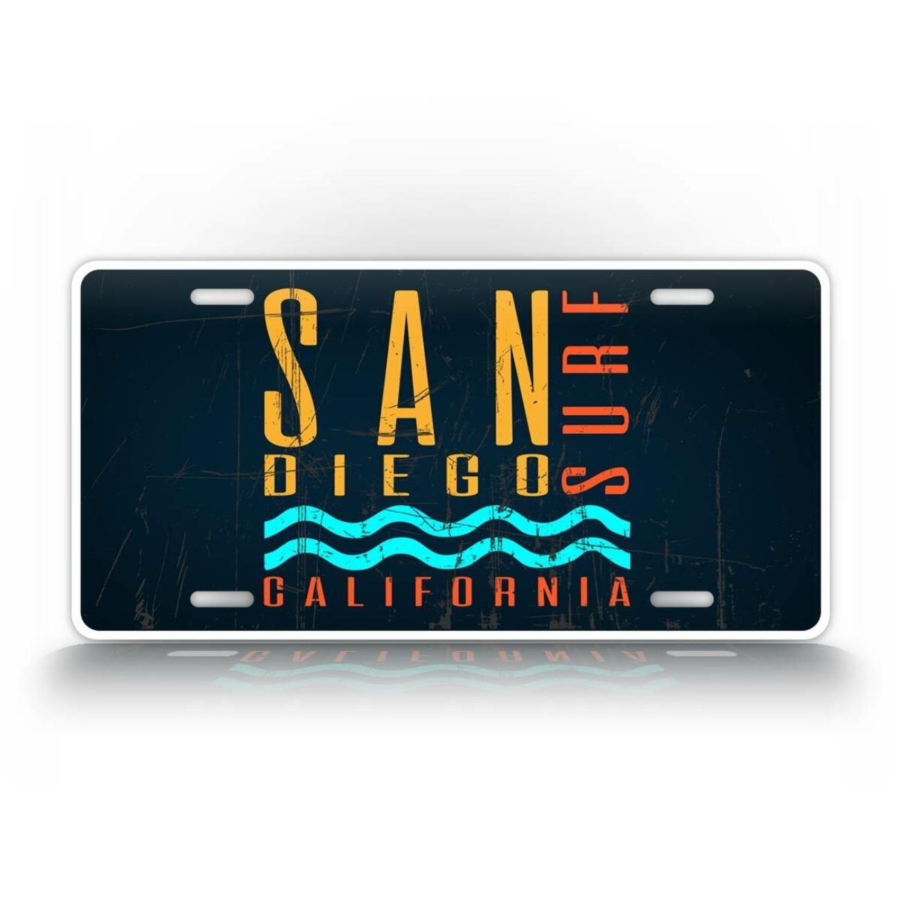 

San Diego Surf Retro Metal Tag Beach Car Decor белый