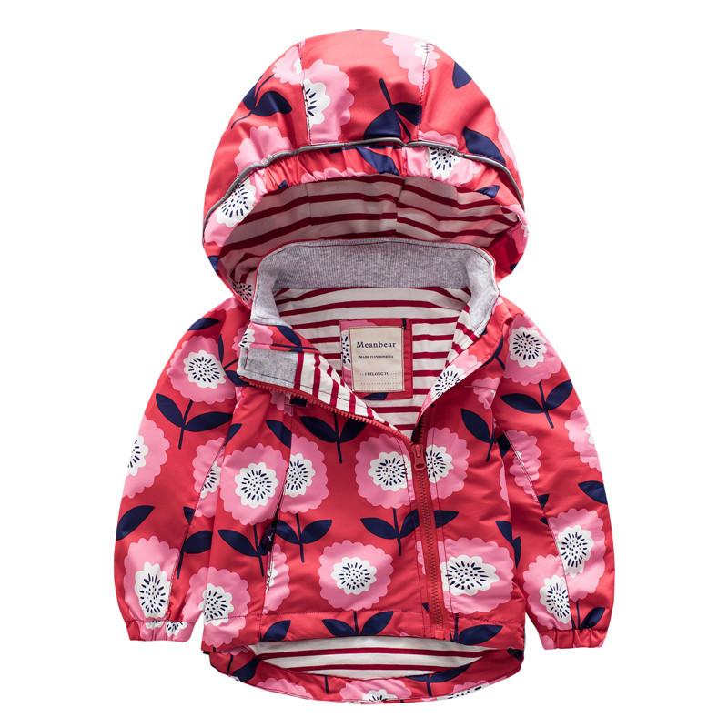 Meanbear Spring and Autumn Fashion Boys' and Girls' Long Sleeve Hooded Casual Loose Coat