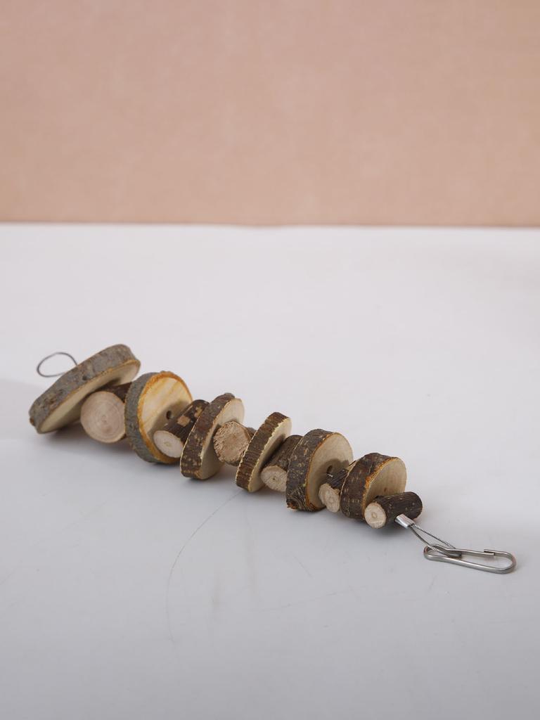 1pc-Simple wooden apple wood chew toy rabbit, chew stick, round wood teeth grinding rope, small pet toy