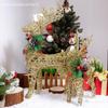 Christmas Iron Deer Ornaments Golden Reindeer Cart Elk Garden Decorations Christmas Tree Matching Scene Deer Light New Year Decoration