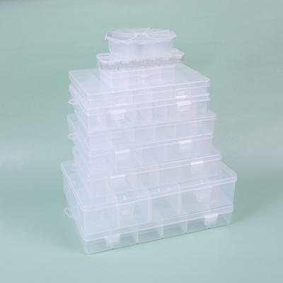 Pratico Scatola Portaoggetti Trasparente in Plastica a 24 Scomparti Griglia Porta Gioielli Orecchini Perline Viti Contenitore Organizzatore Espositore
