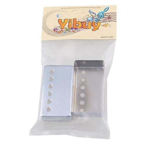 Yibuy Set of 2 Chrome Humbucker Pickup Covers for 50/52mm Guitar