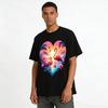 Tropical Sunset Flamingo Heart Print Vacation Casual Top Pure cotton T-shirt