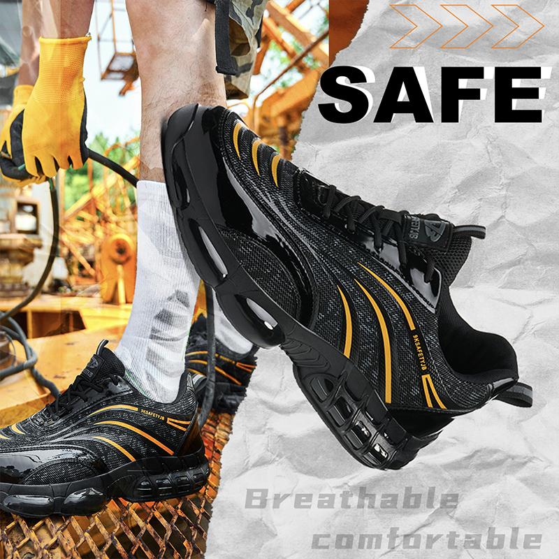 Steel Toe Work Safety Boots Comfortable Safety Man Shoes Industrial Safety Shoes Men for Work Light Weight Sneakers for Work