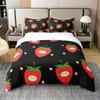 Strawberry Duvet Cover Full Size Comforter Cover Cute Strawberry Pattern Pink Decor Bedding Set for Kids Boys Girls Adults 3Pcs