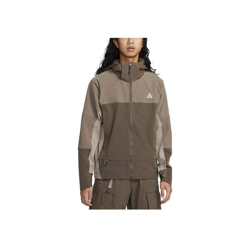 Nike ACG Collection Sun Farer Patchwork Letter Print Zip Jacket Men Jackets Brown DH3104-004