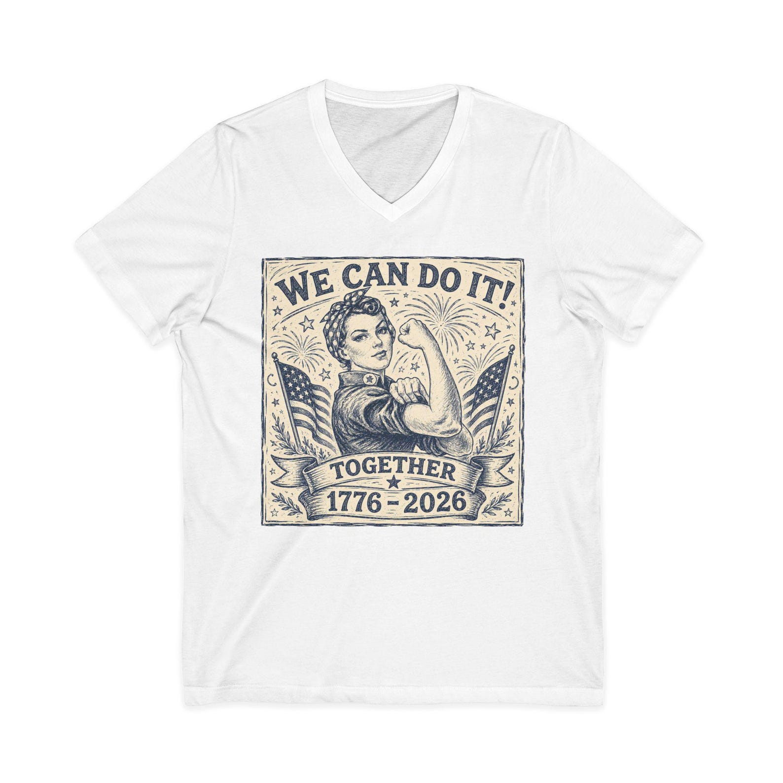 We Can Do It Together 1776-2026 Tee | Patriotic Rosie the Riveter Style T-Shirt 3XL